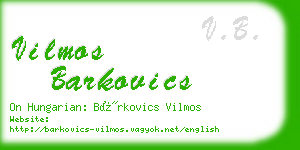 vilmos barkovics business card